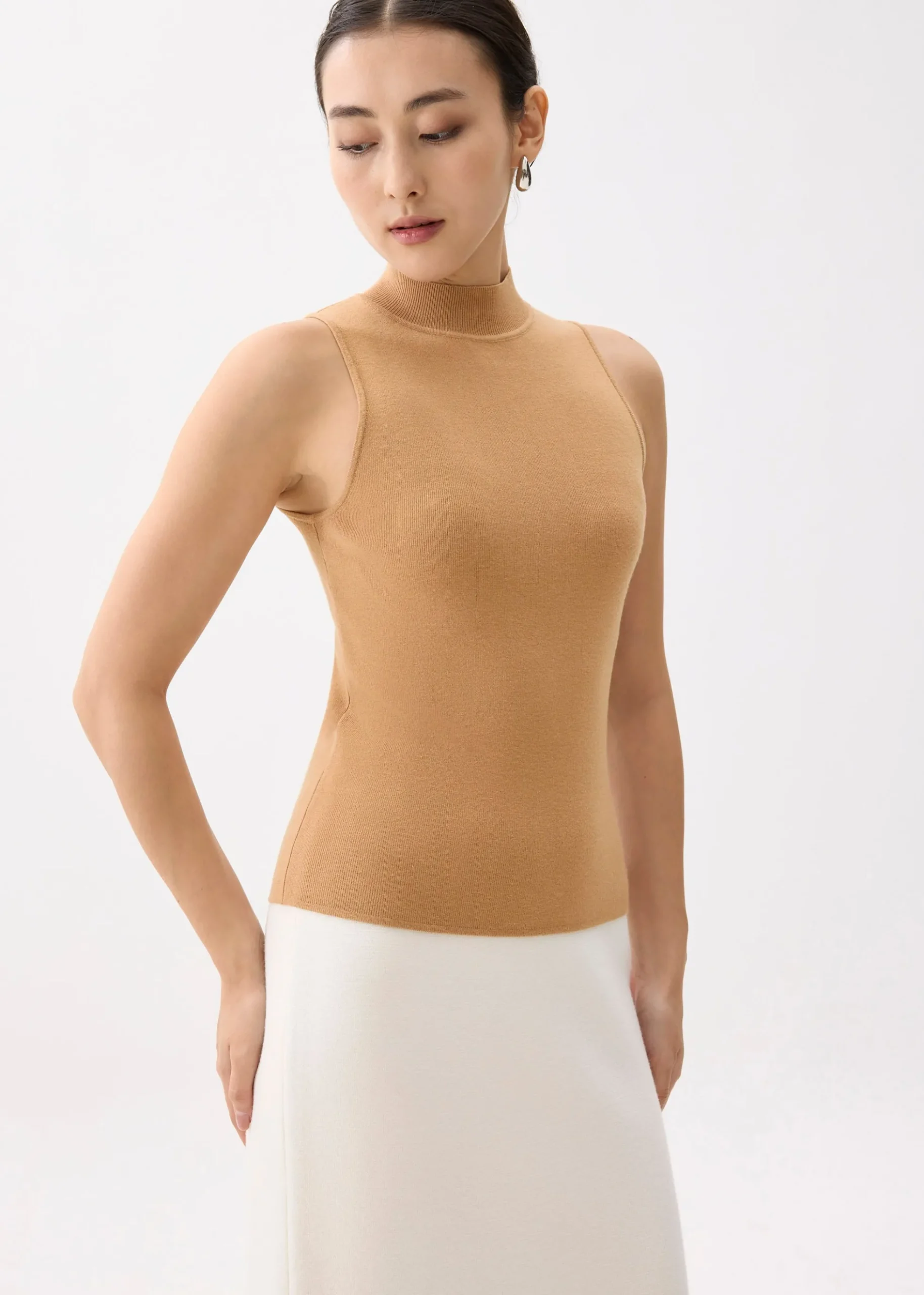 Monika High Neck Knit Tank Top