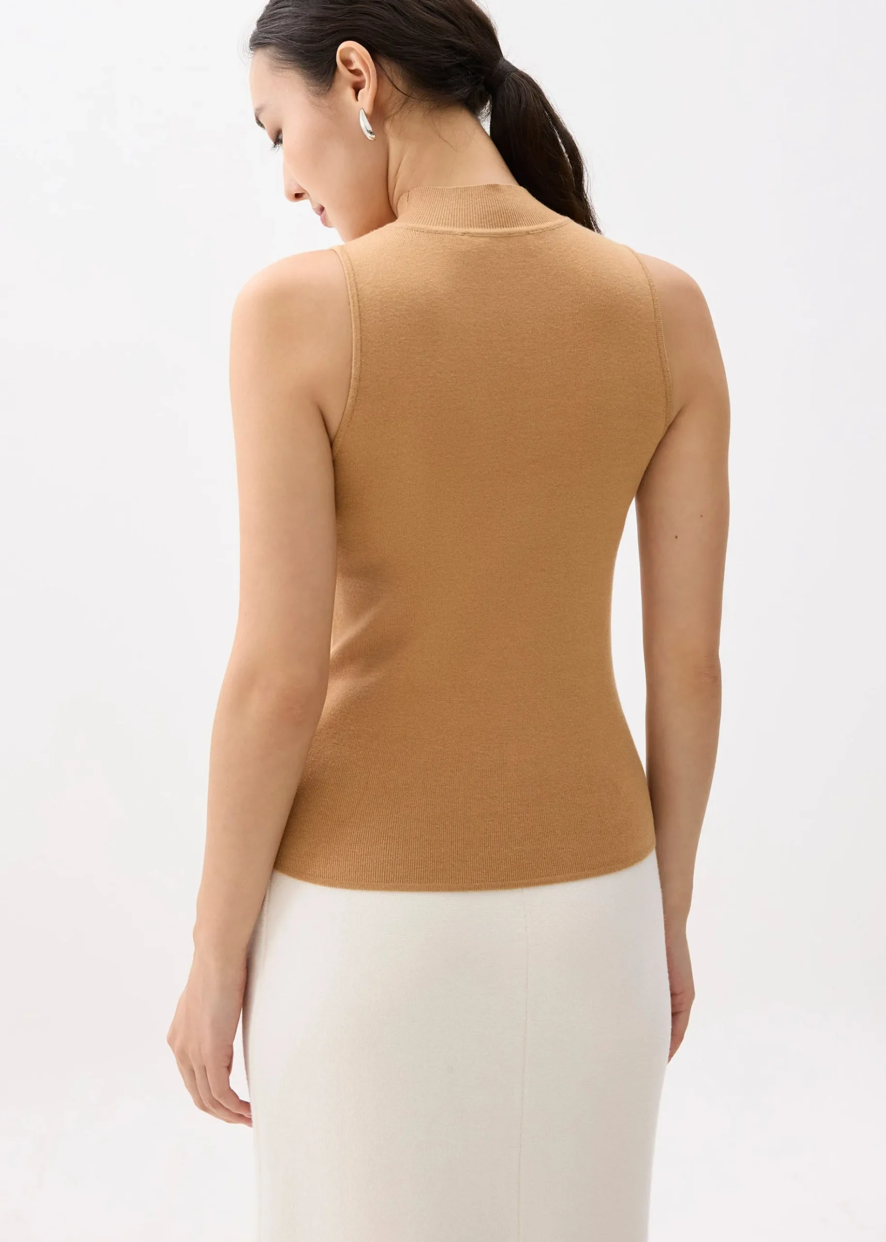 Monika High Neck Knit Tank Top