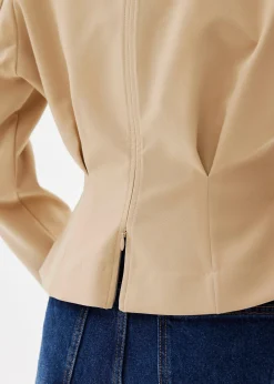 Moon Shoulder Padded V-neck Top