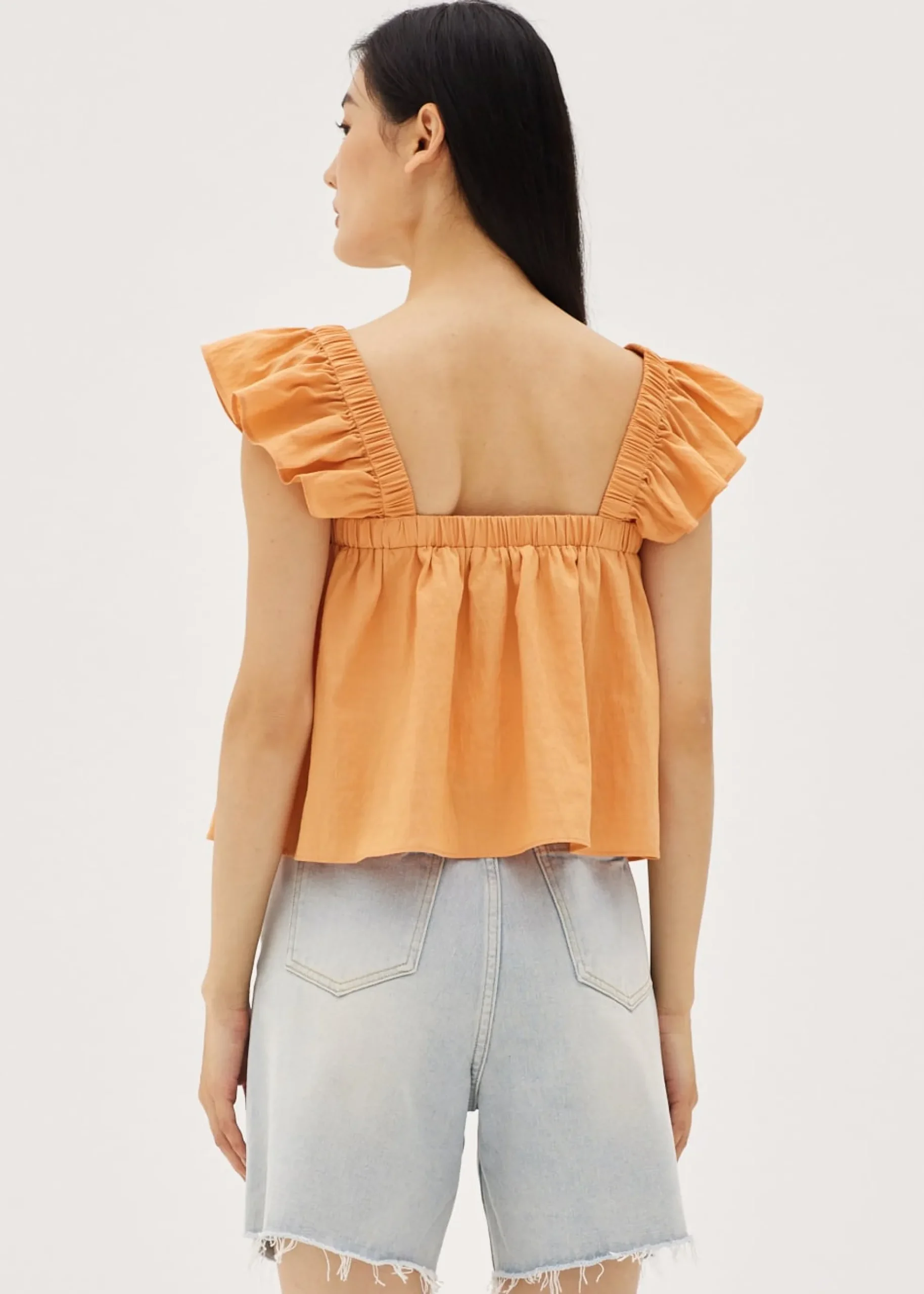Moya Textured Ruffle Sleeve Top
