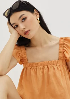 Moya Textured Ruffle Sleeve Top