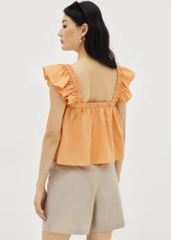 Moya Textured Ruffle Sleeve Top