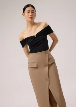Multi-way Ponte Off-Shoulder Fitted Top