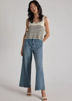 Multi-way Striped Knit Side Tie Top