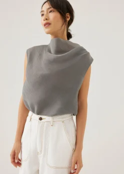 Nadya Asymmetric Organza Blouse