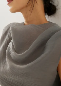 Nadya Asymmetric Organza Blouse