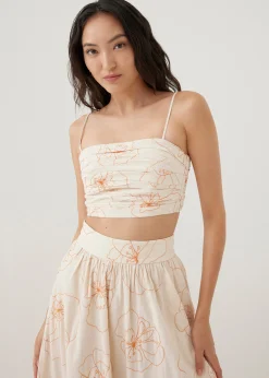 Naomi Embroidered Camisole Top in Rekindled Blooms