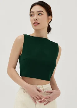 Nelizza Boat Neck Crop Top