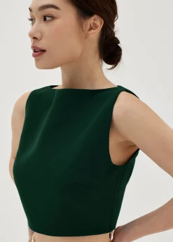 Nelizza Boat Neck Crop Top