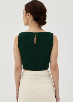 Nelizza Boat Neck Crop Top