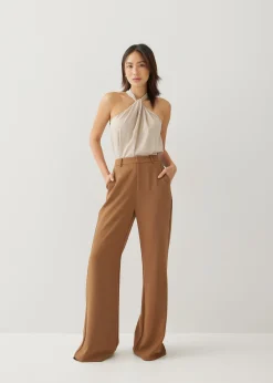 Nevelle Satin Twist Halter Top