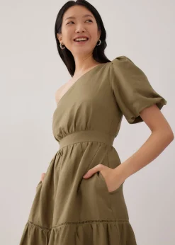 Niegel Tiered Toga Puff Sleeve Dress