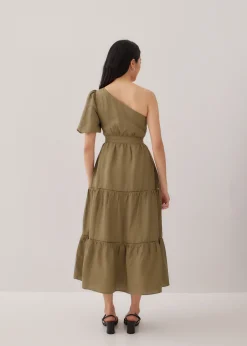 Niegel Tiered Toga Puff Sleeve Dress