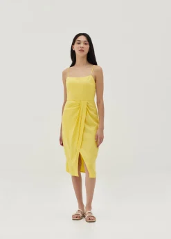 Noemi Linen Bodycon Midi Dress