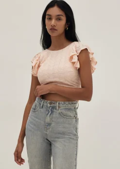 Nora Padded Broderie Tie Back Top