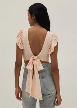 Nora Padded Broderie Tie Back Top