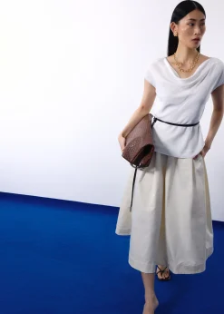 Nycha Taffeta Pleated Flare Midaxi Skirt