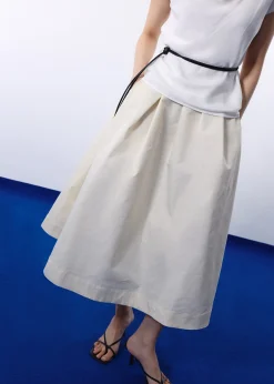 Nycha Taffeta Pleated Flare Midaxi Skirt