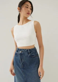 Ora Boat Neck Crop Top