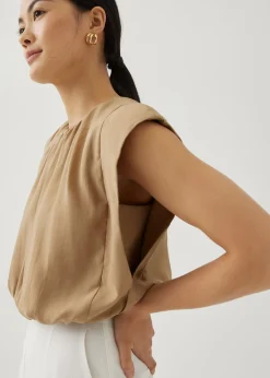 Oreana Padded Elastic Ruched Top