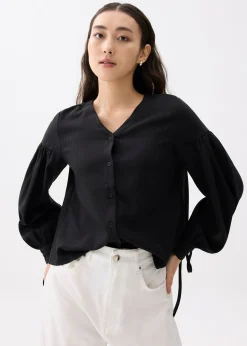 Oriana Lurex Pinstripe Trapeze Blouse