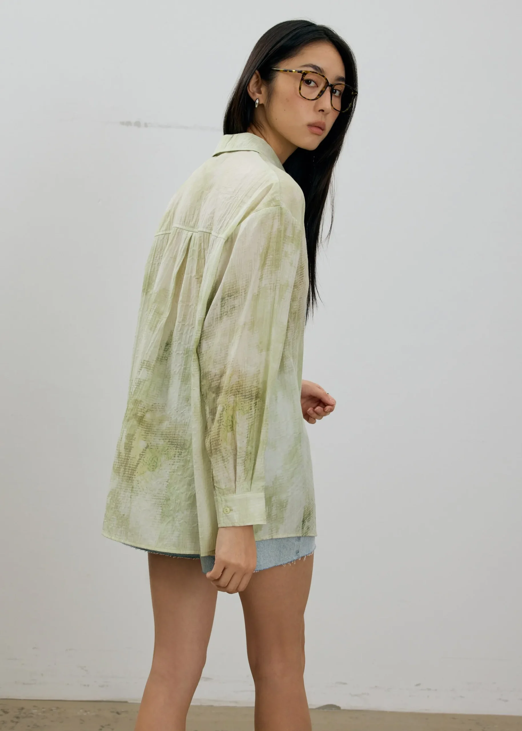 Oversized Abstract Collared Shirt
