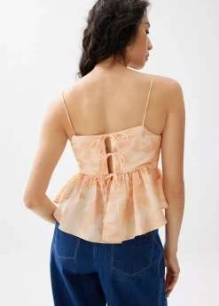 Padded Babydoll Peplum Top in Sunburst