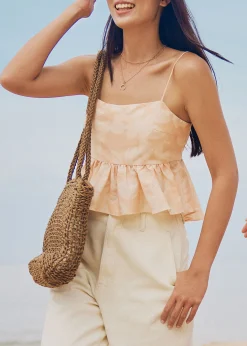 Padded Babydoll Peplum Top in Sunburst