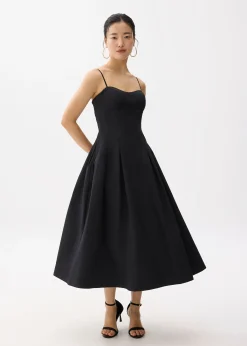 Padded Bustier Fit & Flare Midi Dress