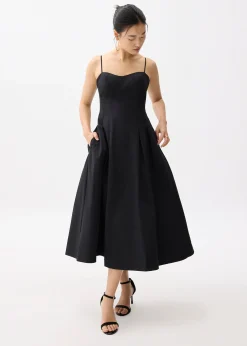 Padded Bustier Fit & Flare Midi Dress