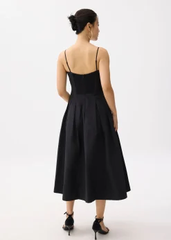 Padded Bustier Fit & Flare Midi Dress