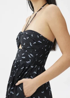 Padded Cotton Fit & Flare Midaxi Dress