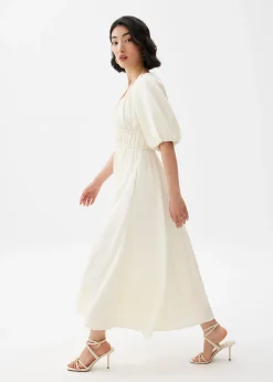 Padded Elastic Fit & Flare Midaxi Dress
