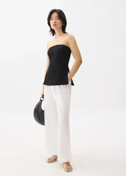 Padded Fitted Straight Neck Tube Top