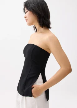 Padded Fitted Straight Neck Tube Top