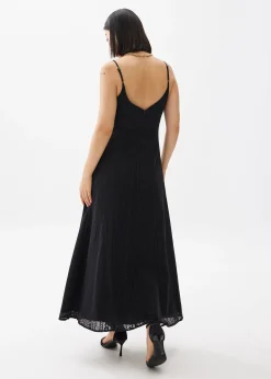 Padded Lace V-Neck Flare Maxi Dress