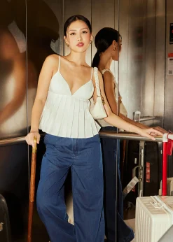 Padded Pleated Peplum Top