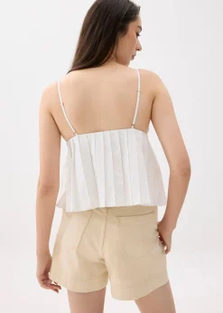 Padded Pleated Peplum Top