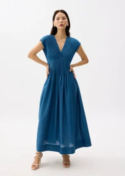 Padded Plunge Fit & Flare Maxi Dress