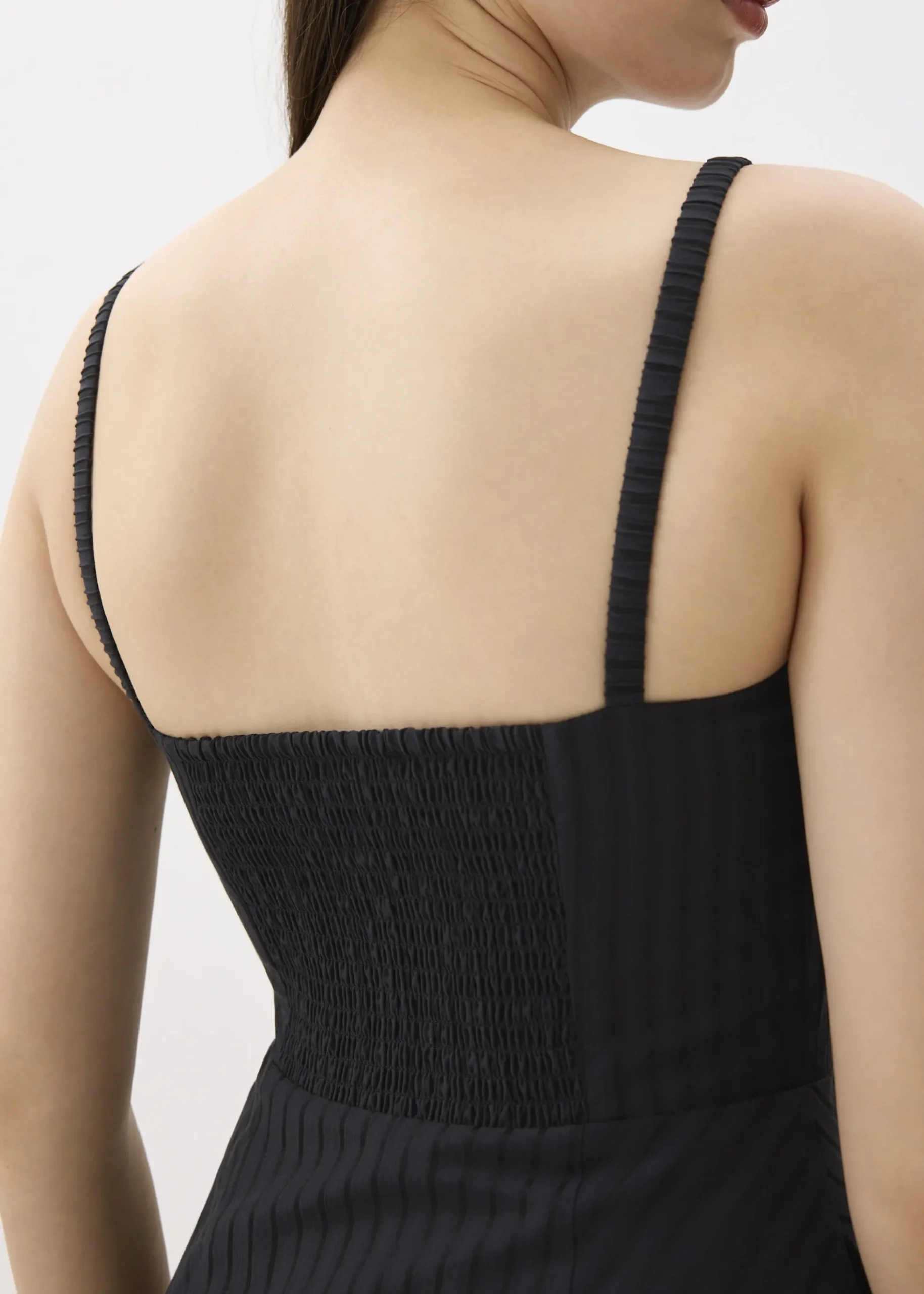 Padded Striped Fit & Flare Midaxi Dress