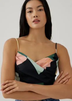 Pauline Padded Smocked Back Top in Terra Blocks