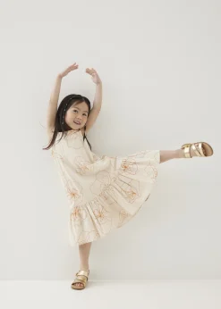 Pepita Embroidered Trapeze Midaxi Dress in Rekindled Blooms