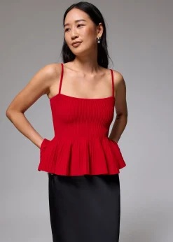 Peplum Knit Camisole Top