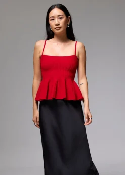Peplum Knit Camisole Top
