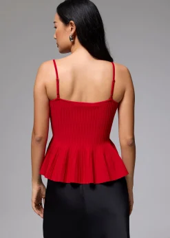 Peplum Knit Camisole Top