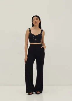 Perris Padded Embroidered Bustier Top