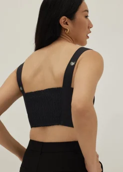 Perris Padded Embroidered Bustier Top