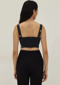 Perris Padded Embroidered Bustier Top