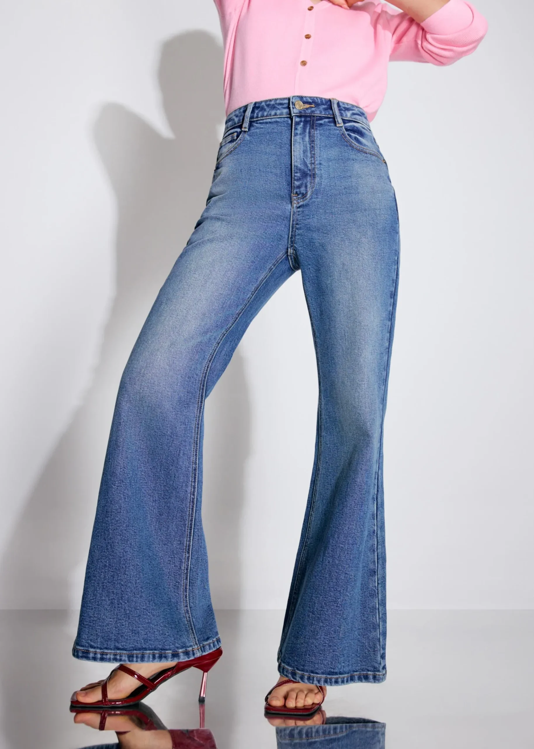 PETITE Leggy™ Addison Comfort Stretch Kick Flare Jeans