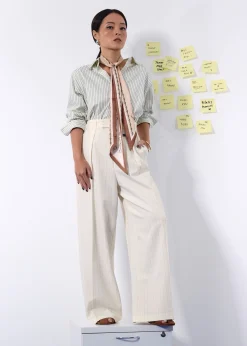 PETITE Leggy™ Andy Tailored Pinstripe Super High Waist Straight Leg Pants